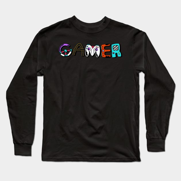 Gamer Letters Long Sleeve T-Shirt by Xagta